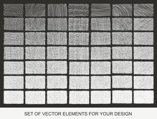 Set drawing gradient texture brushes. Hand-drawn abstract design elements. vector Collection of backgrounds