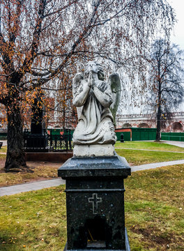 Statue of angel  at Novodevichy Convent. Moscow, Russia