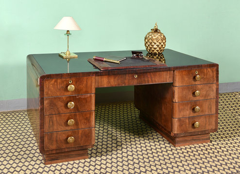 Antique Mahogany Pedestal Desk