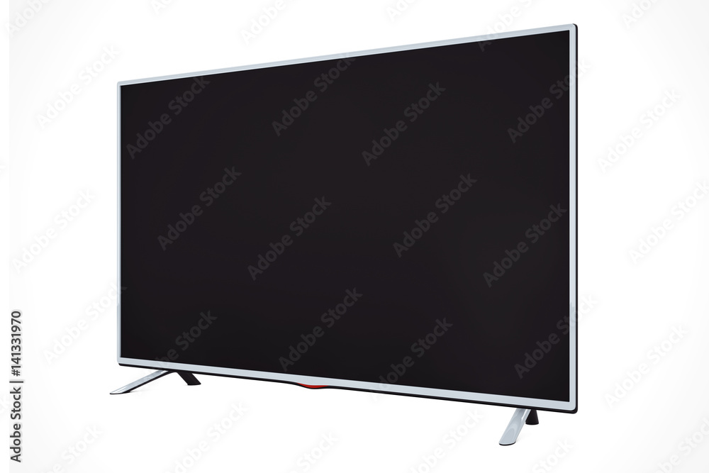 Aufkleber modern flat led or lcd tv. 3d rendering