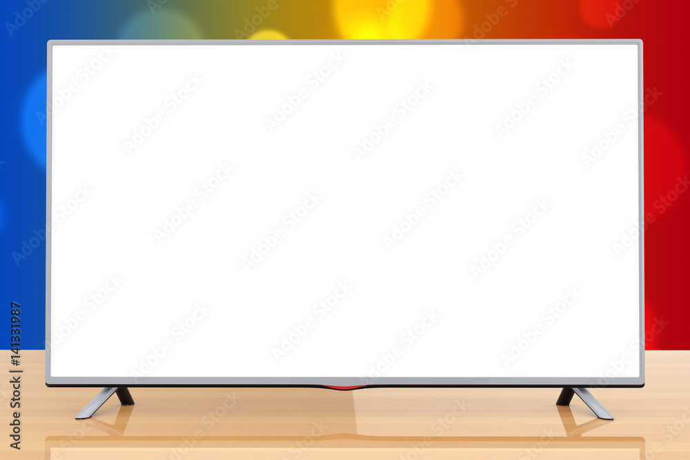 Aufkleber modern flat led or lcd tv. 3d rendering