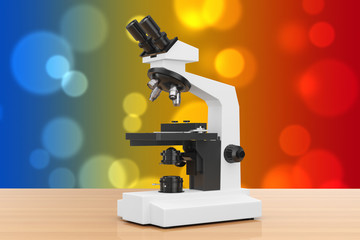 Modern Laboratory Microscope. 3d Rendering