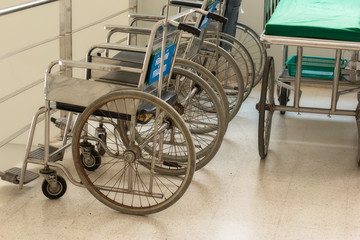 Fototapeta na wymiar Wheelchair in the hospital.