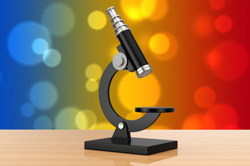 Abstract Vintage Laboratory Microscope. 3d Rendering