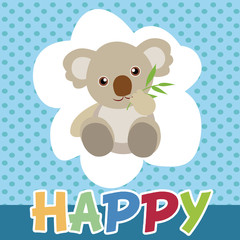 Koalas cute smile and happy.