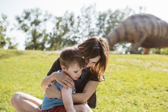 Young Boy And Mother Hug