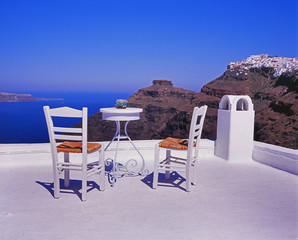 Sitzgruppe auf Santorin