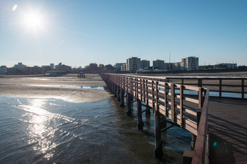 The old red lighthouse in Lignano Sabbiadoro