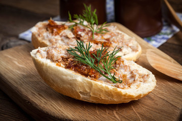 Hearty lard with greaves.