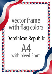 Frame and border of ribbon with the colors of the Dominican Republic flag