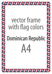 Frame and border of ribbon with the colors of the Dominican Republic flag