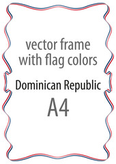 Frame and border of ribbon with the colors of the Dominican Republic flag
