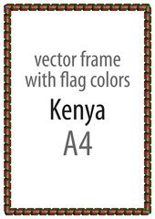 Frame and border of ribbon with the colors of the Kenya flag