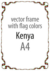 Frame and border of ribbon with the colors of the Kenya flag