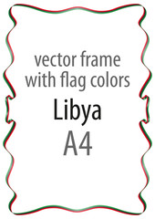Frame and border of ribbon with the colors of the Libya flag