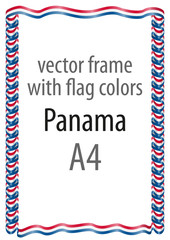 Frame and border of ribbon with the colors of the Panama flag