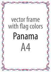 Frame and border of ribbon with the colors of the Panama flag