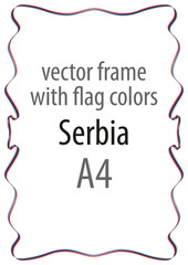 Frame and border of ribbon with the colors of the Serbia flag