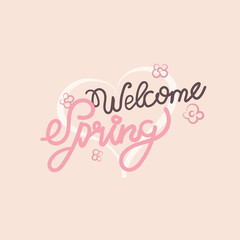 Spring Hand Drawn Lettering Greeting Background