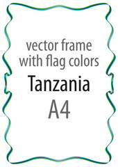 Frame and border of ribbon with the colors of the Tanzania flag