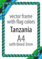 Frame and border of ribbon with the colors of the Tanzania flag