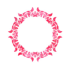Abstract ornamental shape in circle. Decorative frame.