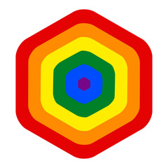 Rainbow Pride Flag LGBT Movement in Hexagon Shape