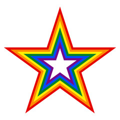 Rainbow Pride Flag LGBT Movement in Star Shape