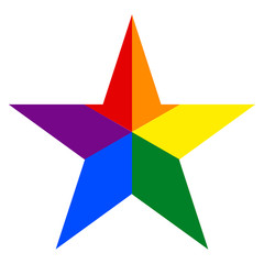 Rainbow Pride Flag LGBT Movement in Star Shape