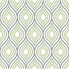 Seamless ornament. Modern geometric pattern with repeating colored dotted wavy lines