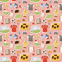 Soccer icons vector illustration seamless pattern