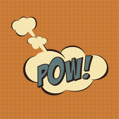 Illustration of a Pow! in comic stile, on cloud