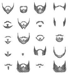 Obraz na płótnie Canvas Barbers guide for beard styles vector