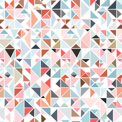 Panele Szklane  Geometryczny wzór z trójkątów w różnych kolorach na białym tle.
