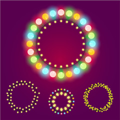 Holidays christmas new year or casino lights frames collection