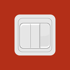 Illustration of realistic light switch on red background