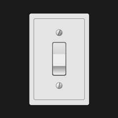 Illustration of realistic light switch on red background