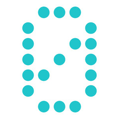 Digital number 0 zero display board round dot