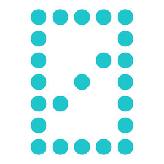 Digital number 0 zero display board round dot