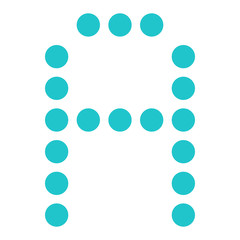 Digital letter A display board round dot