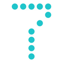 Digital number 7 seven display board round dot