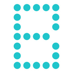 Digital letter B display board round dot