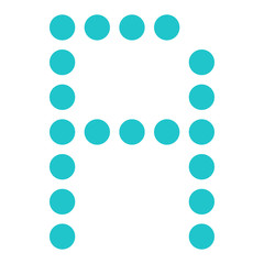 Digital letter A display board round dot