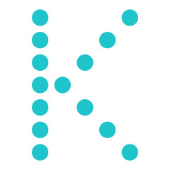 Digital letter K display board round dot