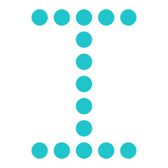 Digital letter I display board round dot