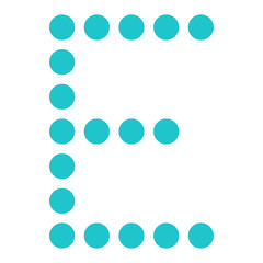 Digital letter E display board round dot