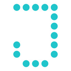 Digital letter J display board round dot