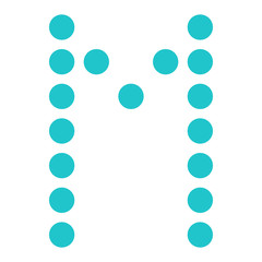Digital letter M display board round dot