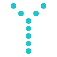 Digital letter Y display board round dot