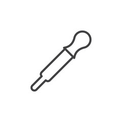 Pipette, color picker line icon, outline vector sign, linear style pictogram isolated on white. Eyedropper symbol, logo illustration. Editable stroke. Pixel perfect